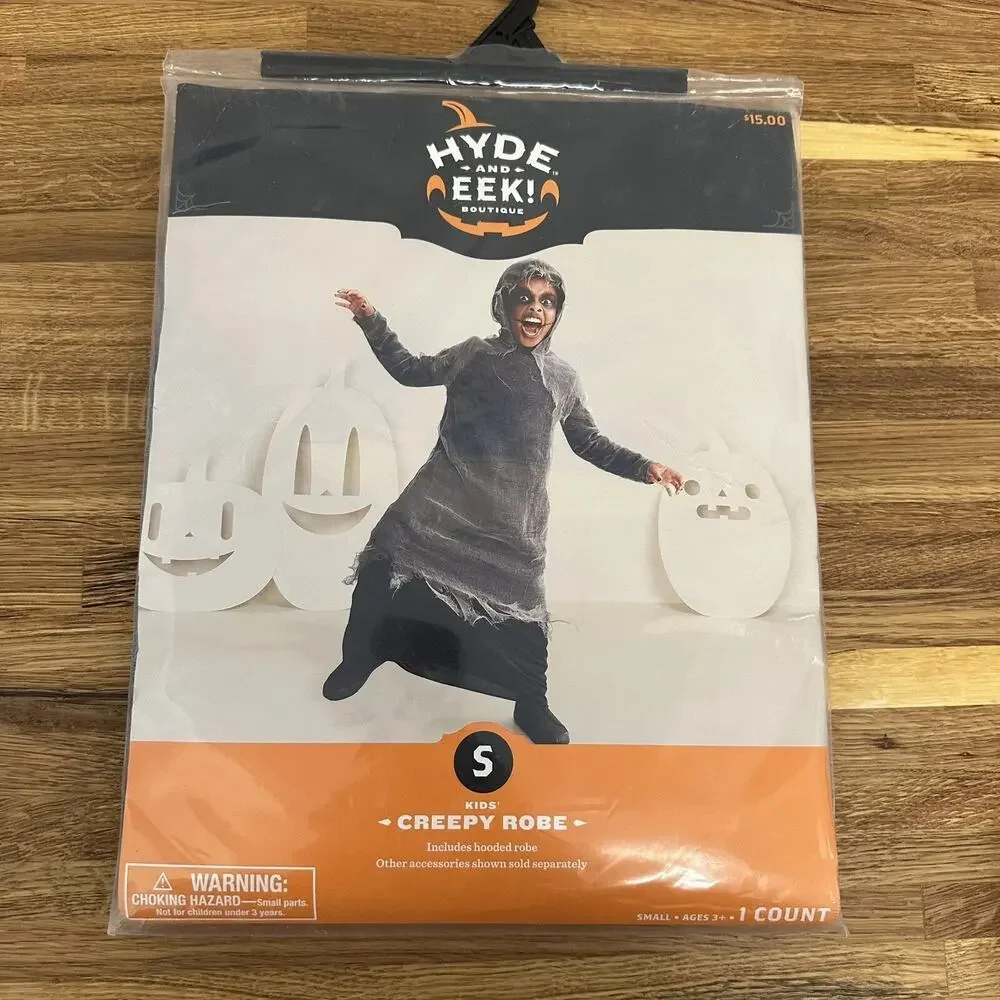 Hyde and Eek Kids Creepy Hooded Robe Costume Size Small‎ New